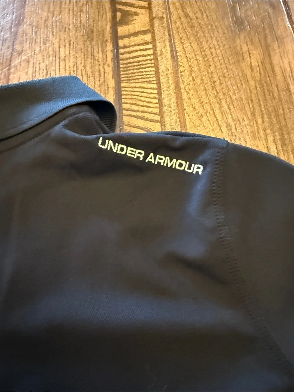 Under Armour Black Polo with White Logo - Kids